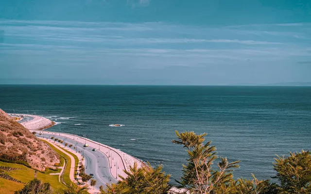 The P8 coastal road between Agadir and Taghazout — the single artery that links every surf village in the Souss-Massa region